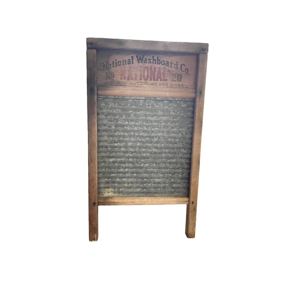 Vintage National Washboard‎ Co. Wood & Zinc No.  28 Memphis Chicago.